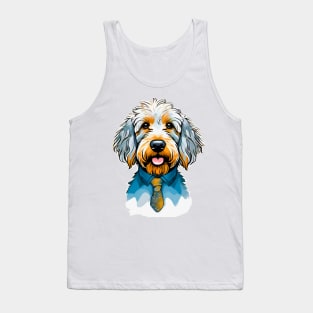 Goldendoodle for Dad in Tie and Shirt Tank Top
